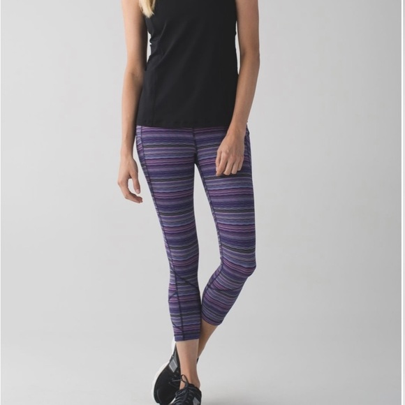 Lululemon pace rival crop leggings sz 6 - Picture 2 of 11